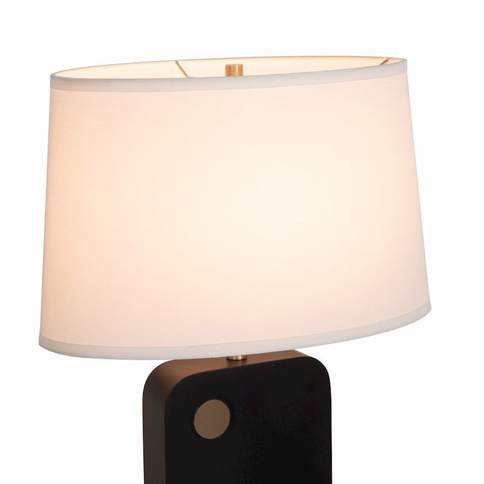 Nova California Laurel 1 Light Table Lamp, Ebony/Brass/White Linen