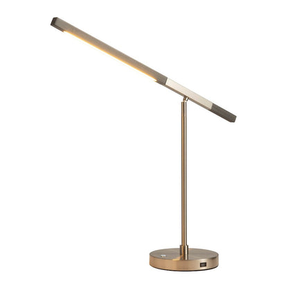 Nova California Port 35in Table Lamp | Contemporary Charcoal Wood and Satin Nickel | Living Room & Bedroom | 2400 Lumens, 2700K | Model 1011572CG