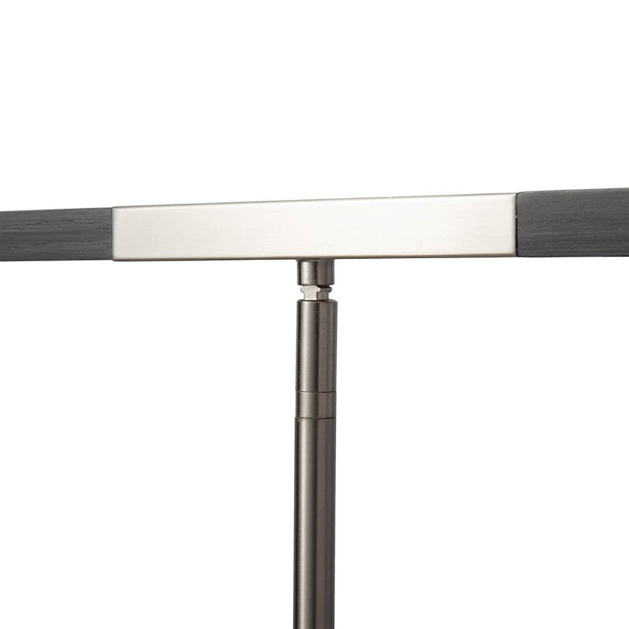 Nova California Port 35in Table Lamp | Contemporary Charcoal Wood and Satin Nickel | Living Room & Bedroom | 2400 Lumens, 2700K | Model 1011572CG