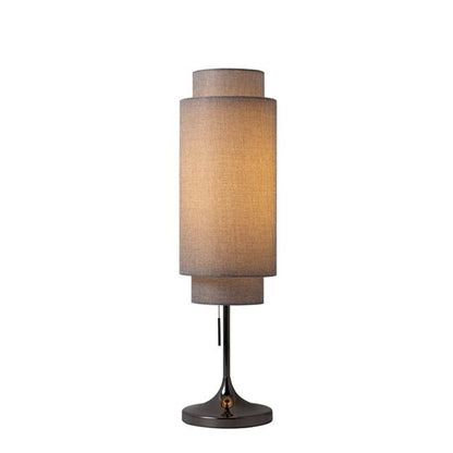 Nova California Lollipop 31in 1-Light Table Lamp | Black Nickel and Cashmere Gray Linen Shade | Living Room & Bedroom Accent | Model 1011802BN