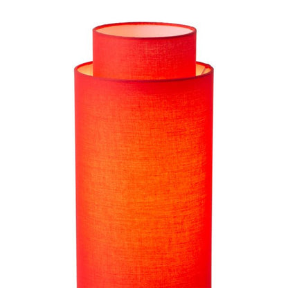 Nova California Lollipop 31in 1-Light Table Lamp | Mid-Century Modern Black Nickel and Crimson Red Linen | Bedroom & Office Accent | Model 1011803BN