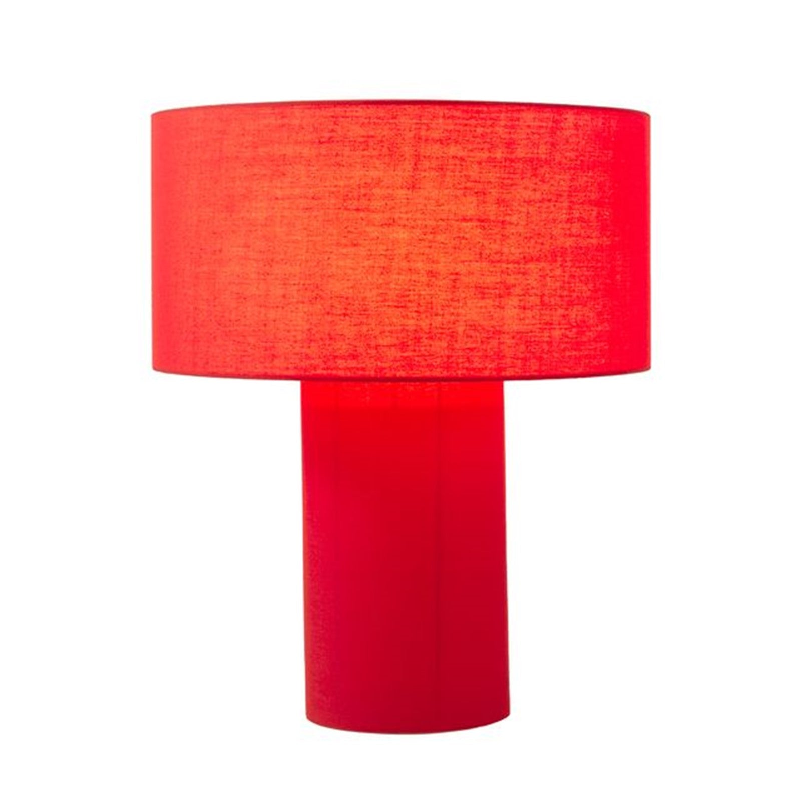 Nova California Moonlight 20in 1-Light Table Lamp | Coastal Red Linen and Steel | Bedroom & Living Room | 17 x 17 x 20 in | Model 1018594