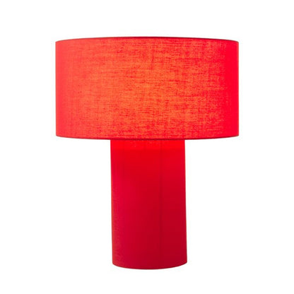 Nova California Moonlight 20in 1-Light Table Lamp | Coastal Red Linen and Steel | Bedroom & Living Room | 17 x 17 x 20 in | Model 1018594
