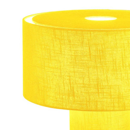 Nova California Moonlight 17in Table Lamp | Contemporary Mustard Linen Shade | Bedroom & Living Room | 1500 Lumens, Dimmable | Model 1019594MU