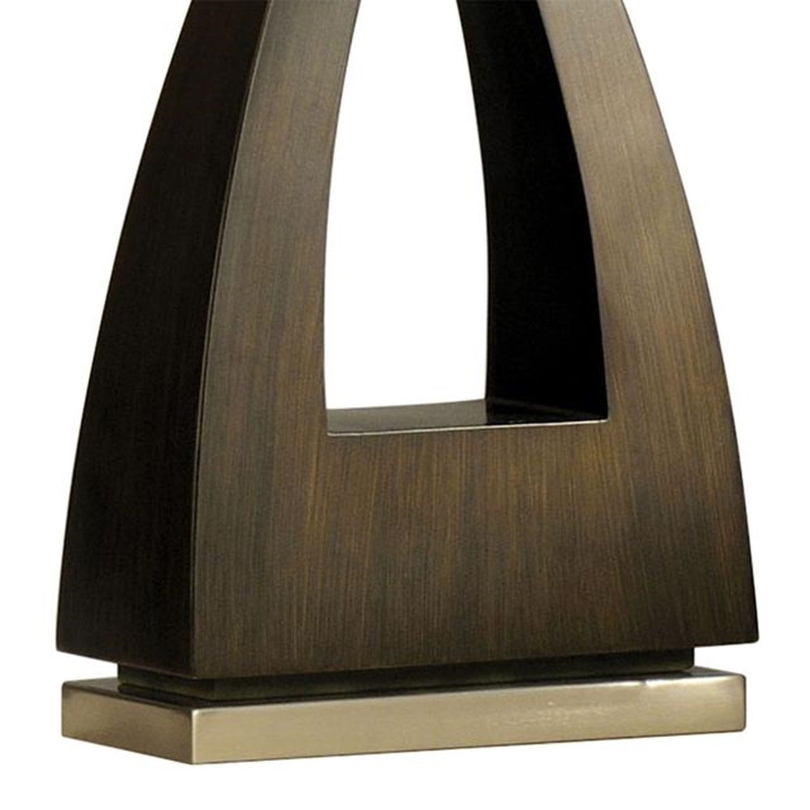 Nova California Trina Table Lamp | Contemporary Pecan Wood and Brushed Nickel with White Linen Shade | Living Room & Bedroom | 30in H | Model 10392