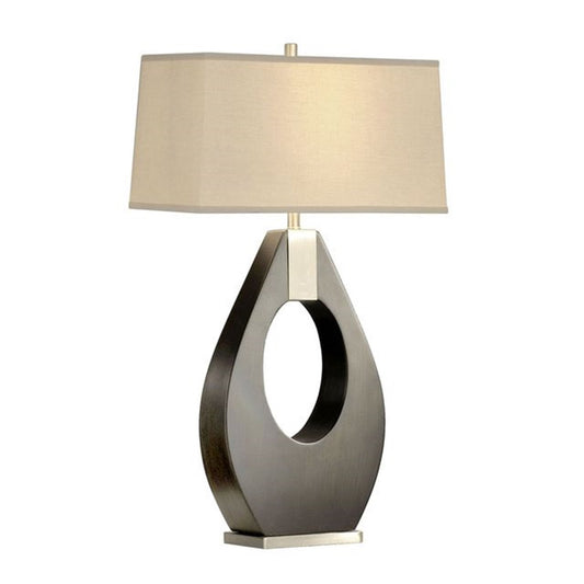 Nova California Pearson 30in Table Lamp | Mid-Century Pecan Wood and Brushed Nickel | Living Room & Bedroom | 1500 Lumens, 2700K | Model 10394