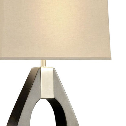 Nova California Pearson 30in Table Lamp | Mid-Century Pecan Wood and Brushed Nickel | Living Room & Bedroom | 1500 Lumens, 2700K | Model 10394