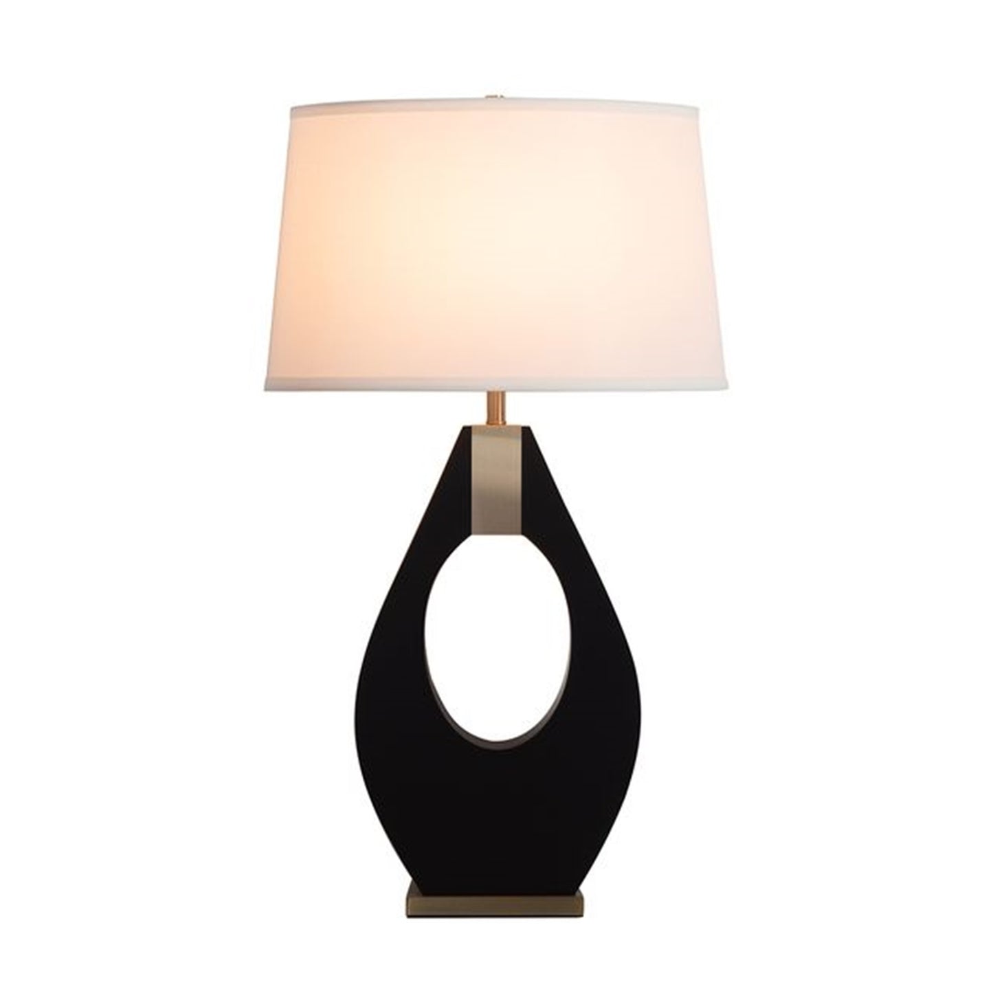 Nova California Pearson 31in Table Lamp | Mid-Century Ebony and Weathered Brass with White Linen Shade | Living Room & Bedroom | Model 10394B