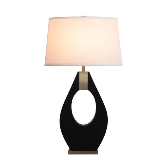 Nova California Pearson 31in Table Lamp | Mid-Century Ebony and Weathered Brass with White Linen Shade | Living Room & Bedroom | Model 10394B