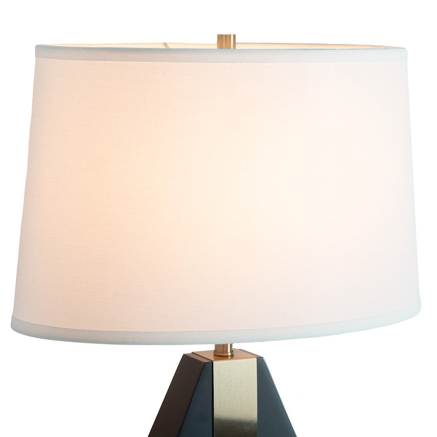 Nova California Pearson 1 Light Table Lamp, Ebony/Brass/White Linen