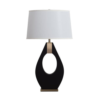 Nova California Pearson 31in Table Lamp | Mid-Century Ebony and Weathered Brass with White Linen Shade | Living Room & Bedroom | Model 10394B