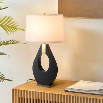 Nova California Pearson 31in Table Lamp | Mid-Century Ebony and Weathered Brass with White Linen Shade | Living Room & Bedroom | Model 10394B