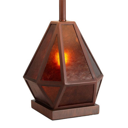 Nova California Mica 22in Table Lamp | Transitional Bronze and Amber Mica Mineral | Living Room & Bedroom Nightstand | 16 x 16 x 26 in | Model 107723