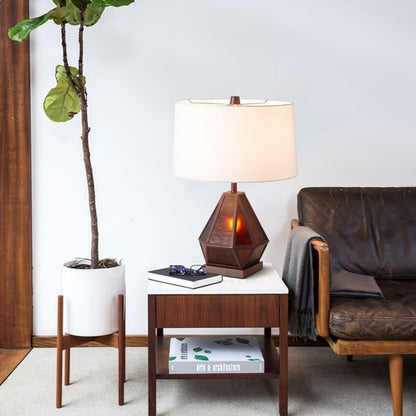 Nova California Mica 22in Table Lamp | Transitional Bronze and Amber Mica Mineral | Living Room & Bedroom Nightstand | 16 x 16 x 26 in | Model 107723