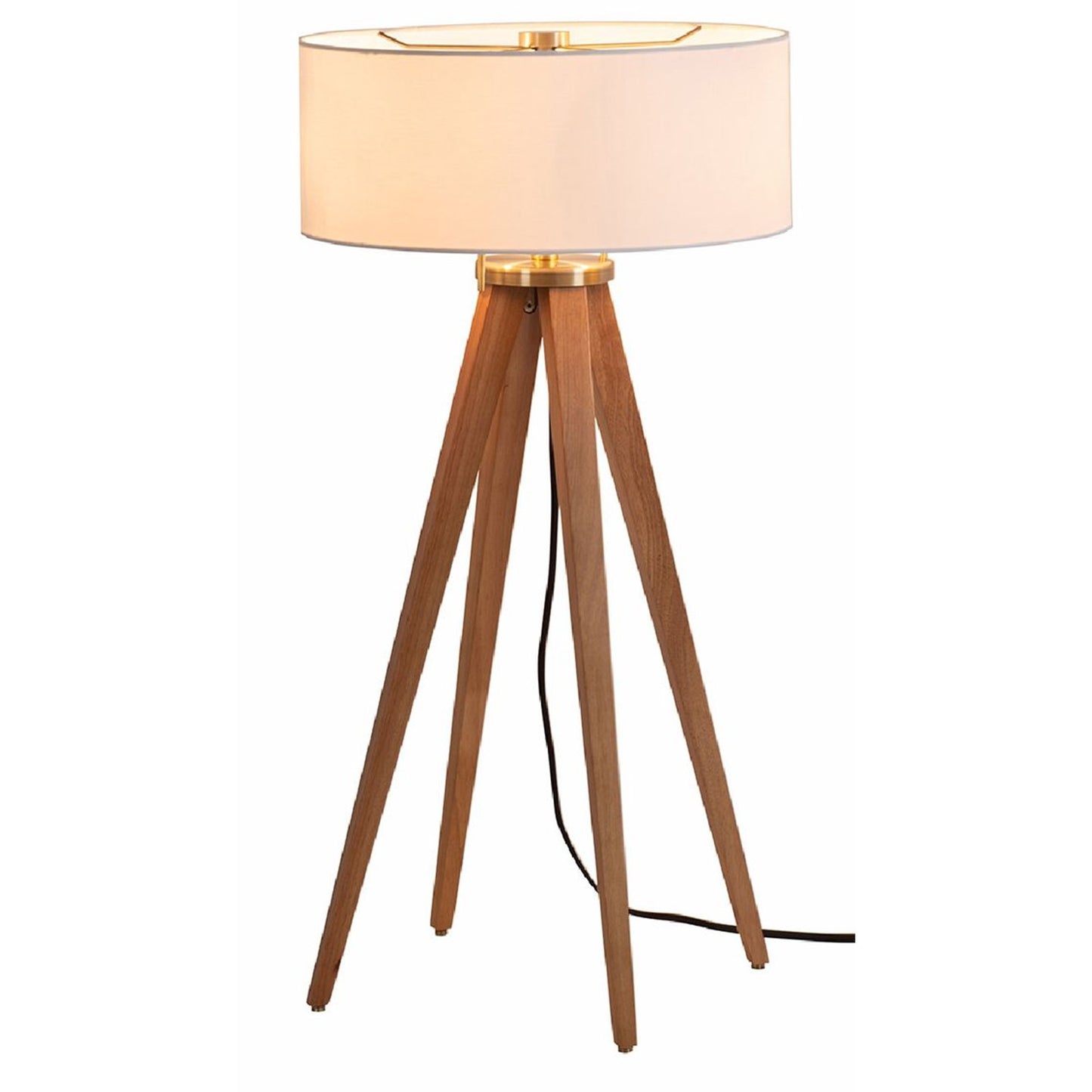 Nova California Quattro 31in 1-Light Table Lamp | Mid-Century Dark Walnut and Weathered Brass | Living Room & Bedroom | Model 10859DB