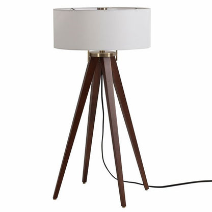 Nova California Quattro 31in 1-Light Table Lamp | Mid-Century Dark Walnut and Weathered Brass | Living Room & Bedroom | Model 10859DB