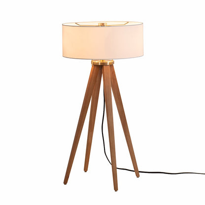 Nova California Quattro 1 Light Table Lamp, Ash Wood/Brass/White - 10859LW