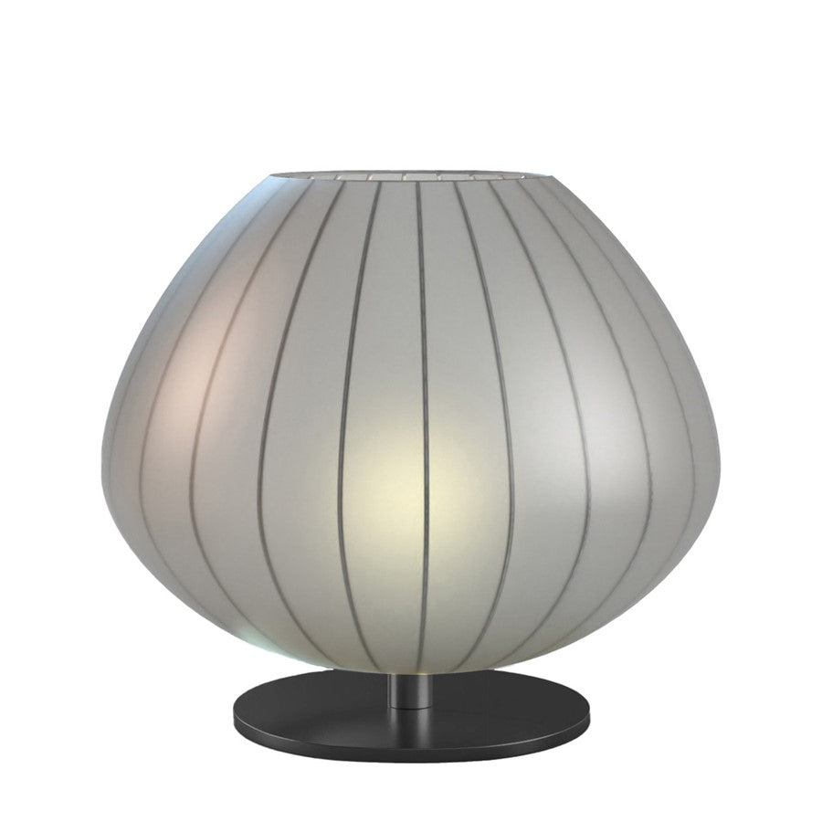 Nova California Bloom 13in 1-Light Table Lamp | Mid-Century Black Nickel and White Satin | Bedroom & Nightstand Accent | Model 1110799BN