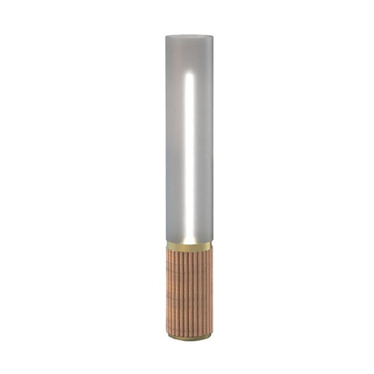 Nova California Tambo Cylindro 29in 1-Light Table Lamp | Mid-Century Natural Ash and White Acrylic | Bedroom & Living Room | Model 1110800ASH