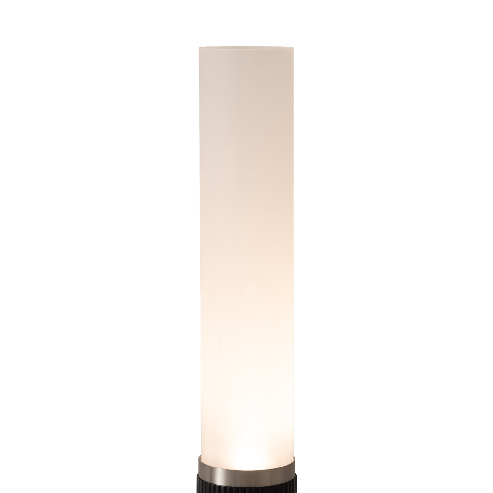 Nova California Tambo Cylindro 29in Accent Table Lamp | Black Oak Wood and Satin Nickel with White Acrylic Shade | Living Room & | Model 1110800BO