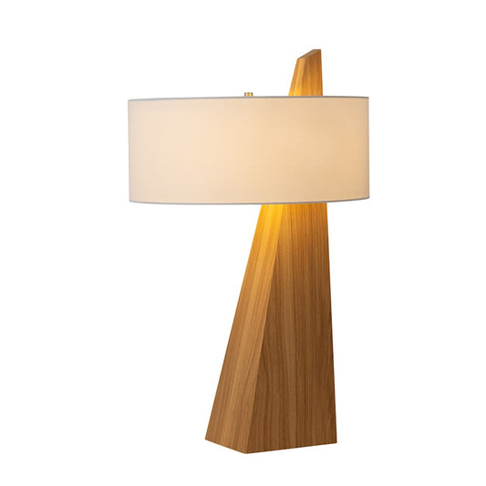 Nova California Obelisk 1 Light Table Lamp, Natural Ash/White - 11889LW