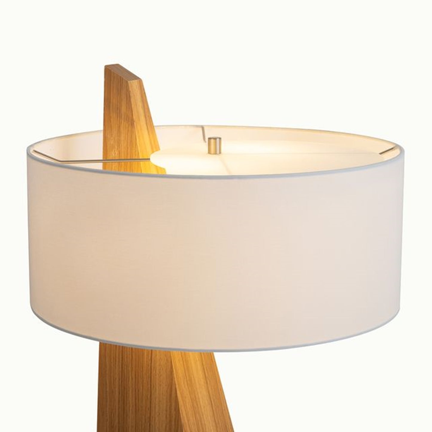 Nova California Obelisk 31in 1-Light Table Lamp | Mid-Century Modern Natural Ash Wood and White Linen Shade | Living Room & Office | Model 11889LW