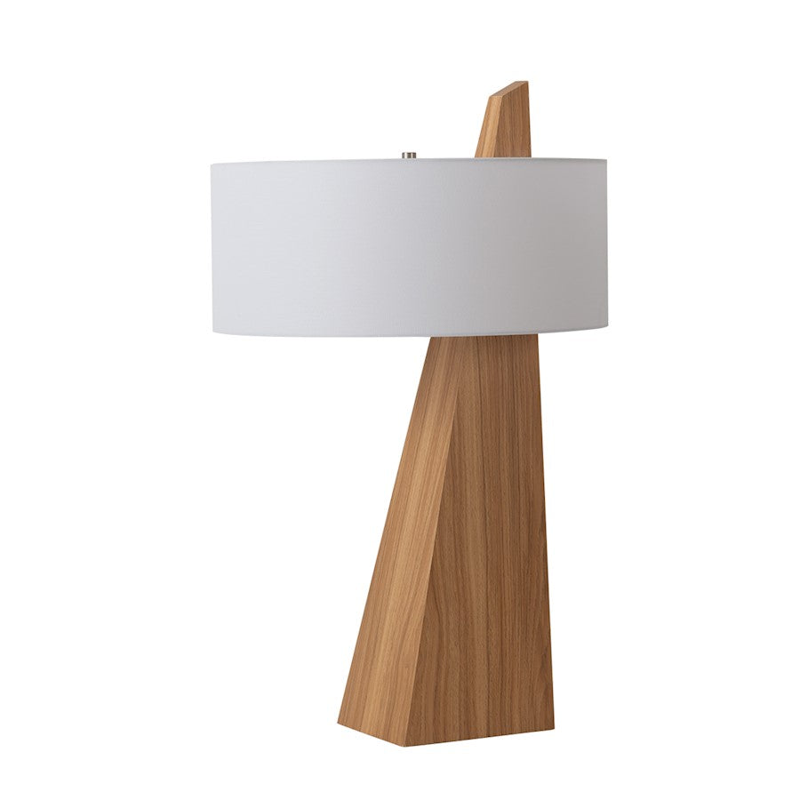 Nova California Obelisk 1 Light Table Lamp, Natural Ash/White