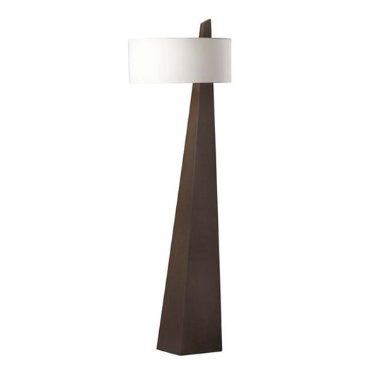 Nova California Obelisk 63in Floor Lamp | Contemporary Dark Walnut Wood and White Linen | Living Room & Reading Nook | 3000 Lumens | Model 11891