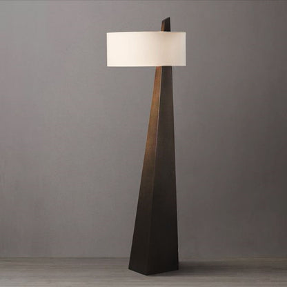 Nova California Obelisk 63in Floor Lamp | Contemporary Dark Walnut Wood and White Linen | Living Room & Reading Nook | 3000 Lumens | Model 11891
