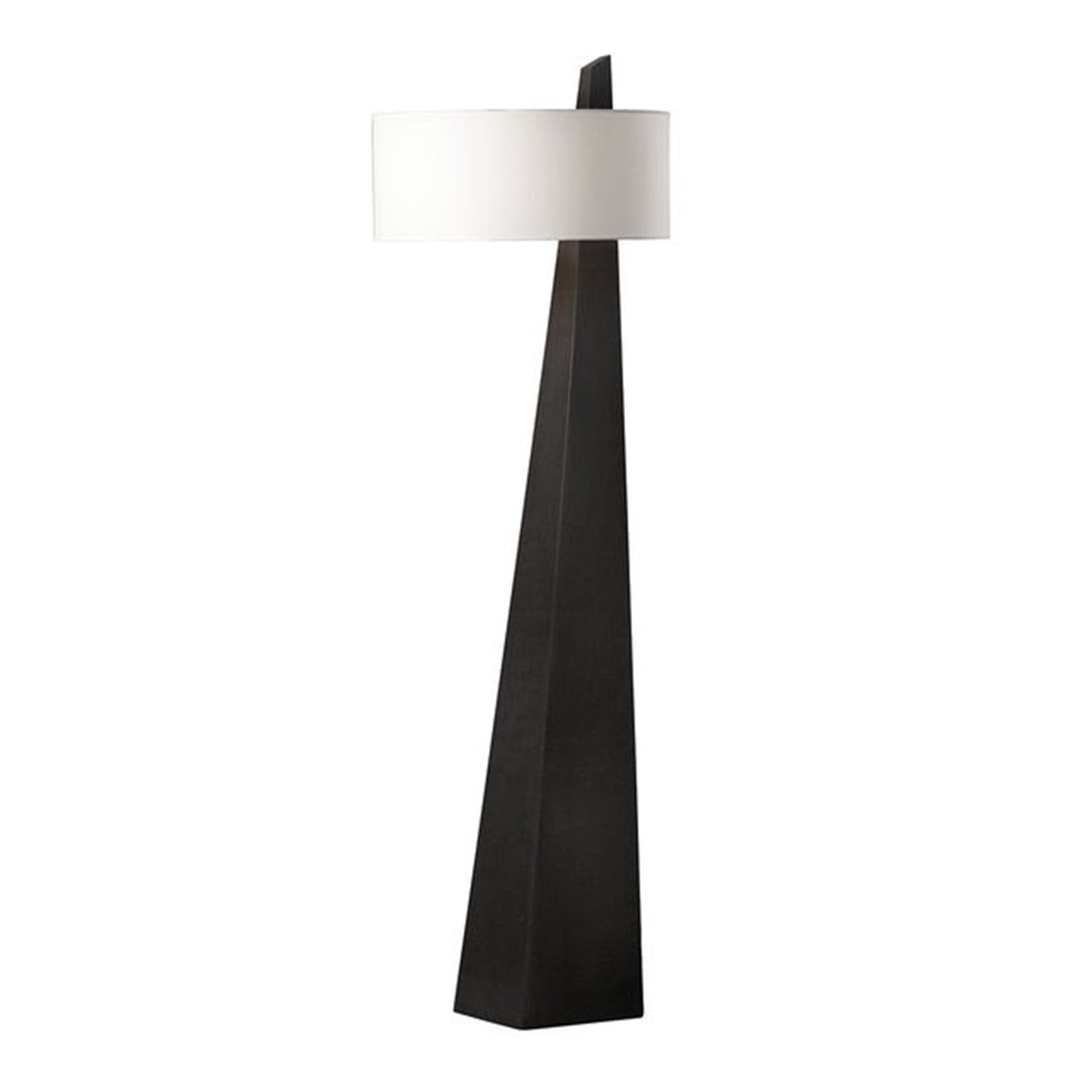Nova California Obelisk 63in Floor Lamp | Contemporary Black Oak and White Linen | Living Room & Office | 3000 Lumens, 2-Light | Model 11891BO
