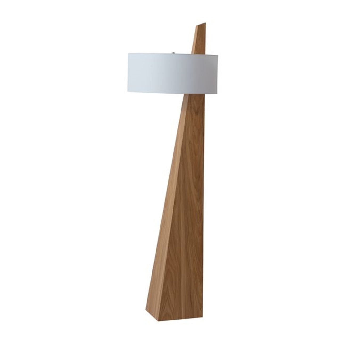Nova California Obelisk 63in 1-Light Floor Lamp | Mid-Century Natural Ash and White Linen | Living Room & Bedroom | 19 x 19 x 63 in | Model 11891LW