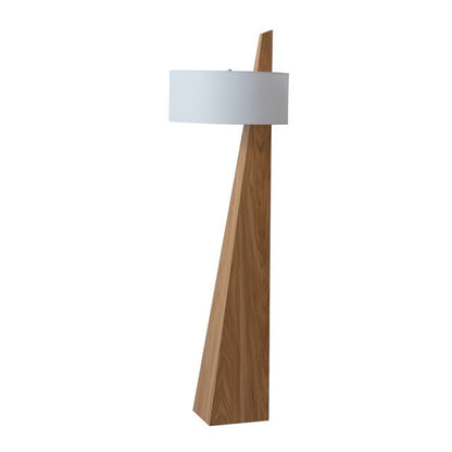 Nova California Obelisk 63in 1-Light Floor Lamp | Mid-Century Natural Ash and White Linen | Living Room & Bedroom | 19 x 19 x 63 in | Model 11891LW