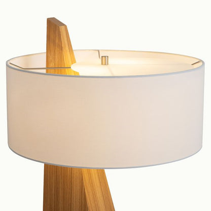 Nova California Obelisk 63in 1-Light Floor Lamp | Mid-Century Natural Ash and White Linen | Living Room & Bedroom | 19 x 19 x 63 in | Model 11891LW