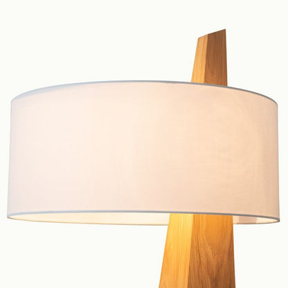 Nova California Obelisk 63in 1-Light Floor Lamp | Mid-Century Natural Ash and White Linen | Living Room & Bedroom | 19 x 19 x 63 in | Model 11891LW