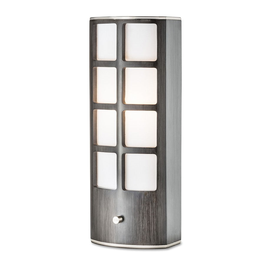 Nova California Ventana 20in Accent Table Lamp | Transitional Charcoal Gray Wood and Brushed Nickel with Amber Linen Shade | Living | Model 1310946