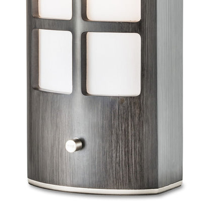 Nova California Ventana 20in Accent Table Lamp | Transitional Charcoal Gray Wood and Brushed Nickel with Amber Linen Shade | Living | Model 1310946