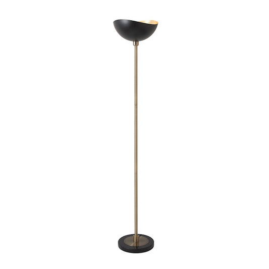 Nova California Luna Bella 72in 1-Light Torchiere Floor Lamp | Mid-Century Modern Weathered Brass and Gold Leaf Steel | Living Room | Model 1510017WB