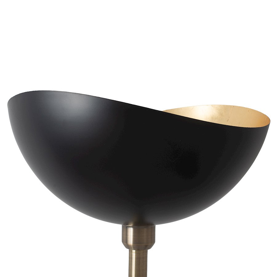 Nova California Luna Bella 1 Light Torchiere, Brass/Gold Leaf