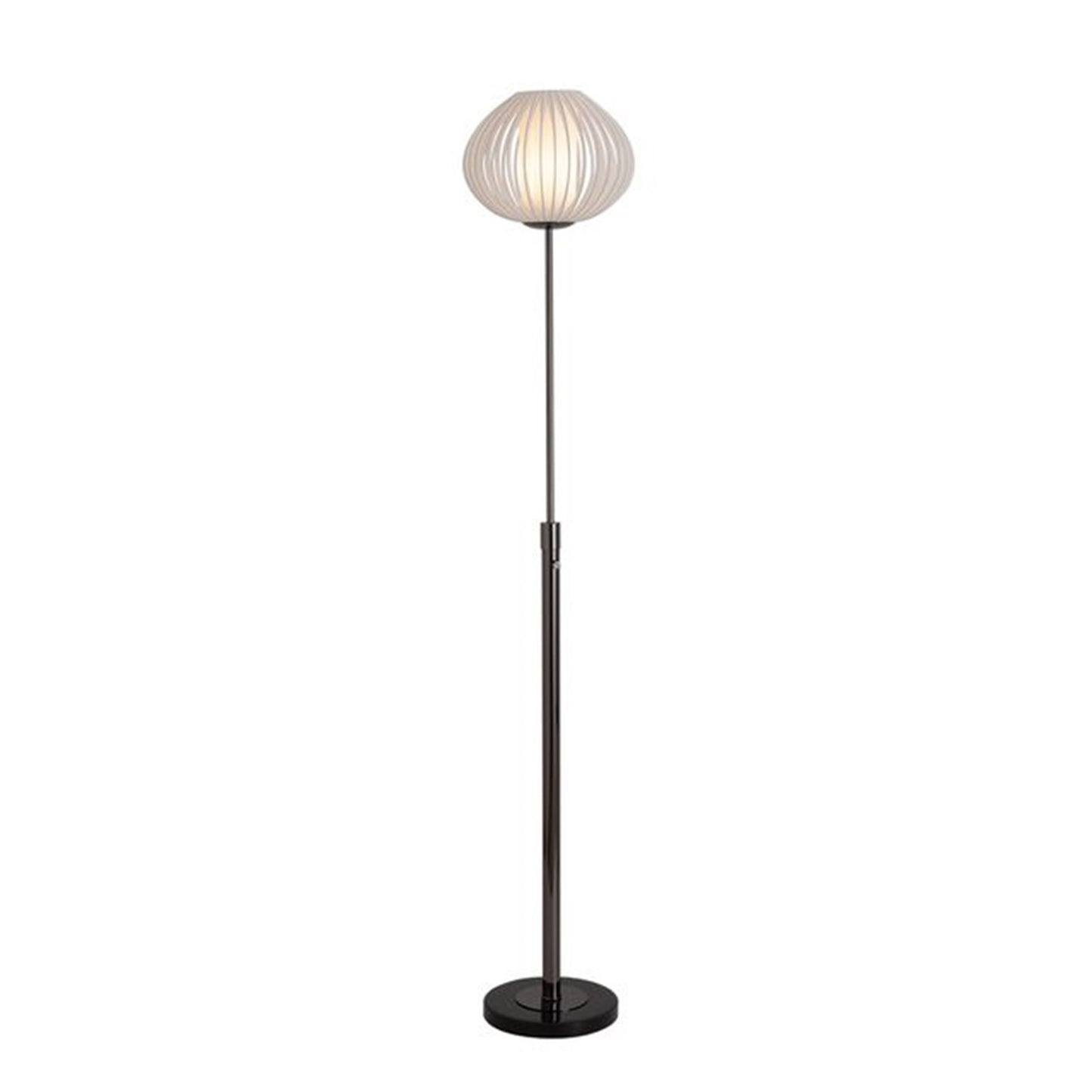 Nova California Bloom 27in 3-Light Pendant | Mid-Century Modern Black Nickel and White Satin Shade | Dining Room & Entryway | Model 1510799BN