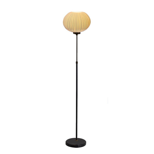 Nova California Sea Urchin 72in Torchiere Floor Lamp | Mid-Century Modern Matte Black and Natural Bone Porcelain | Living Room & | Model 1510801MB