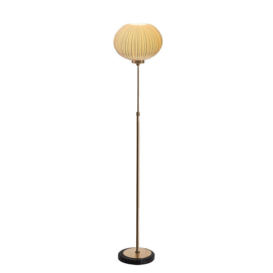 Nova California Sea Urchin 72in Torchiere Floor Lamp | Mid-Century Modern Weathered Brass and Natural Bone Porcelain | Living Room | Model 1510801WB