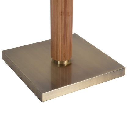 Nova California Tambo 1 Light Torchiere, Ash Wood/Brass/Opal Glass