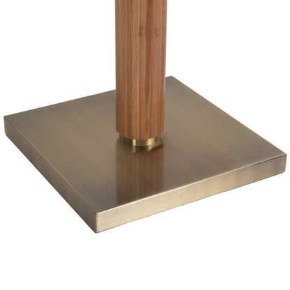 Nova California Tambo 72in 1-Light Torchiere Floor Lamp | Mid-Century Natural Ash Wood and Weathered Brass Opal Glass | Living Room | Model 1510832LW