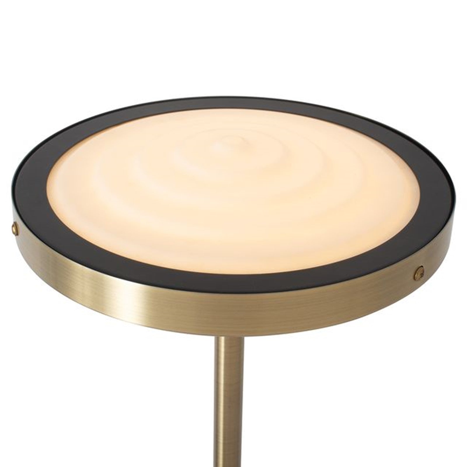 Nova California Redondo 10in 1-Light Torchiere Floor Lamp | Mid-Century Modern Matte Black and Weathered Brass Black Marble | Model 1517740MB