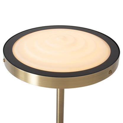 Nova California Redondo 10in 1-Light Torchiere Floor Lamp | Mid-Century Modern Matte Black and Weathered Brass Black Marble | Model 1517740MB