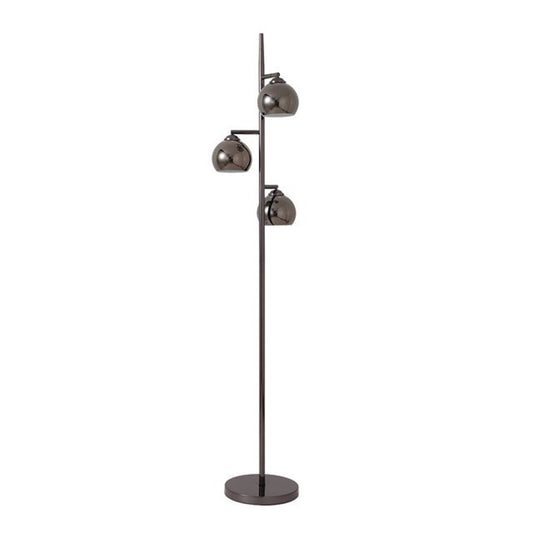 Nova California Triplet 61in 3-Light Tree Floor Lamp | Mid-Century Modern Black Nickel Steel and Black Marble Base | Living Room & | Model 1610800BN