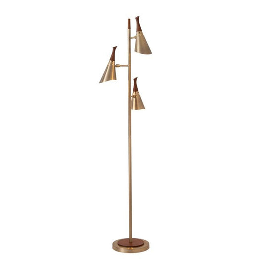Nova California Encinitas 67in 3-Light Tree Floor Lamp | Mid-Century Weathered Brass Steel | Living Room & Office | 22 x 22 x 67 in | Model 1613807WB