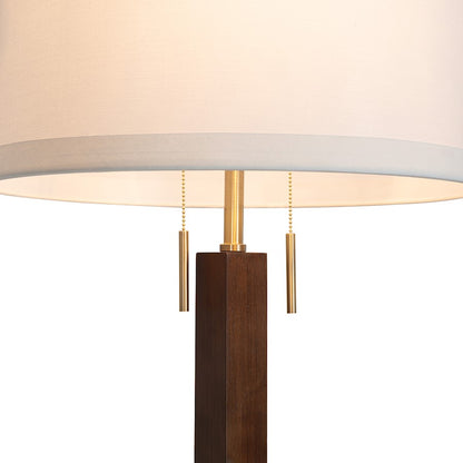 Nova California Swiss Cross 19in 1-Light Floor Lamp | Mid-Century Modern Dark Walnut and Weathered Brass | Living Room & Bedroom | Model 2010250DW