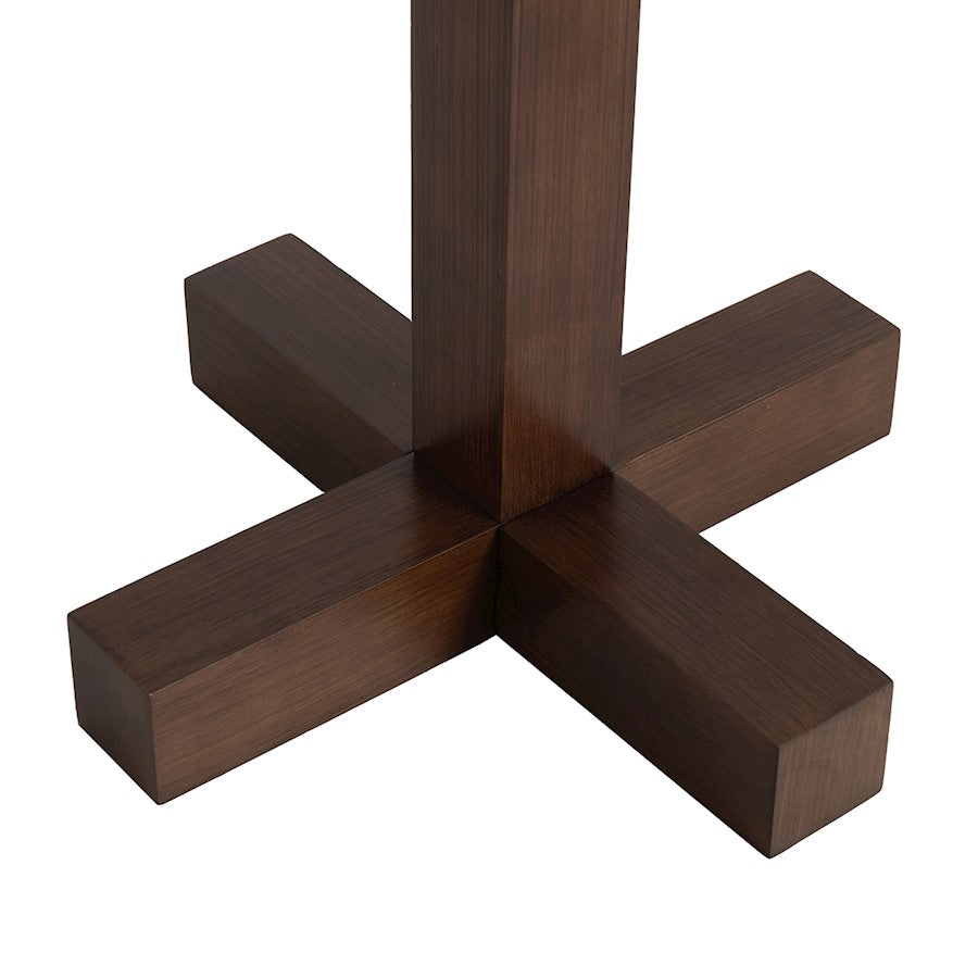 Nova California Swiss Cross 19in 1-Light Floor Lamp | Mid-Century Modern Dark Walnut and Weathered Brass | Living Room & Bedroom | Model 2010250DW