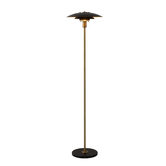 Nova California Rancho Mirage 61in 1-Light Floor Lamp | Mid-Century Modern Matte Black and Weathered Brass Steel | Living Room & | Model 2010824MB